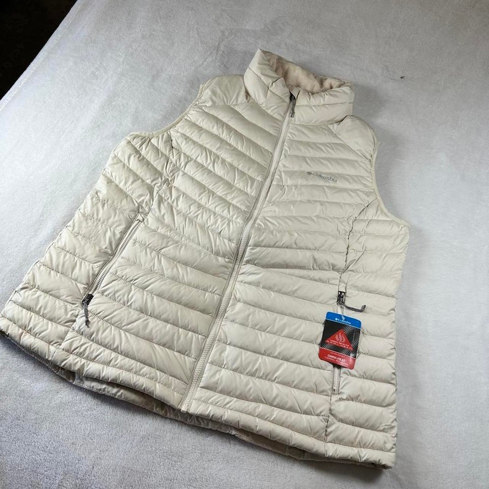 NWT Columbia "Chalk" cream white power lite insulated puffer vest workwear boho - Picture 2 of 6